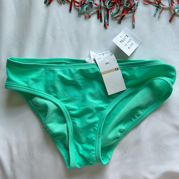 Swimwear Gossip Girl Cactus Fringe 2 Pc Bikini Set SZ 12 Burnt Orange Green - Picture 3 of 4